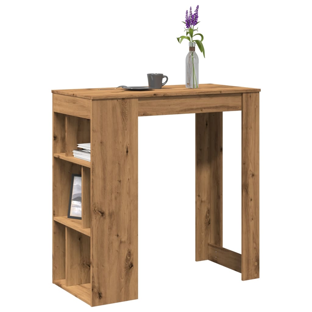 Maison Exclusive - Table de bar avec étagères chêne artisanal bois d ...