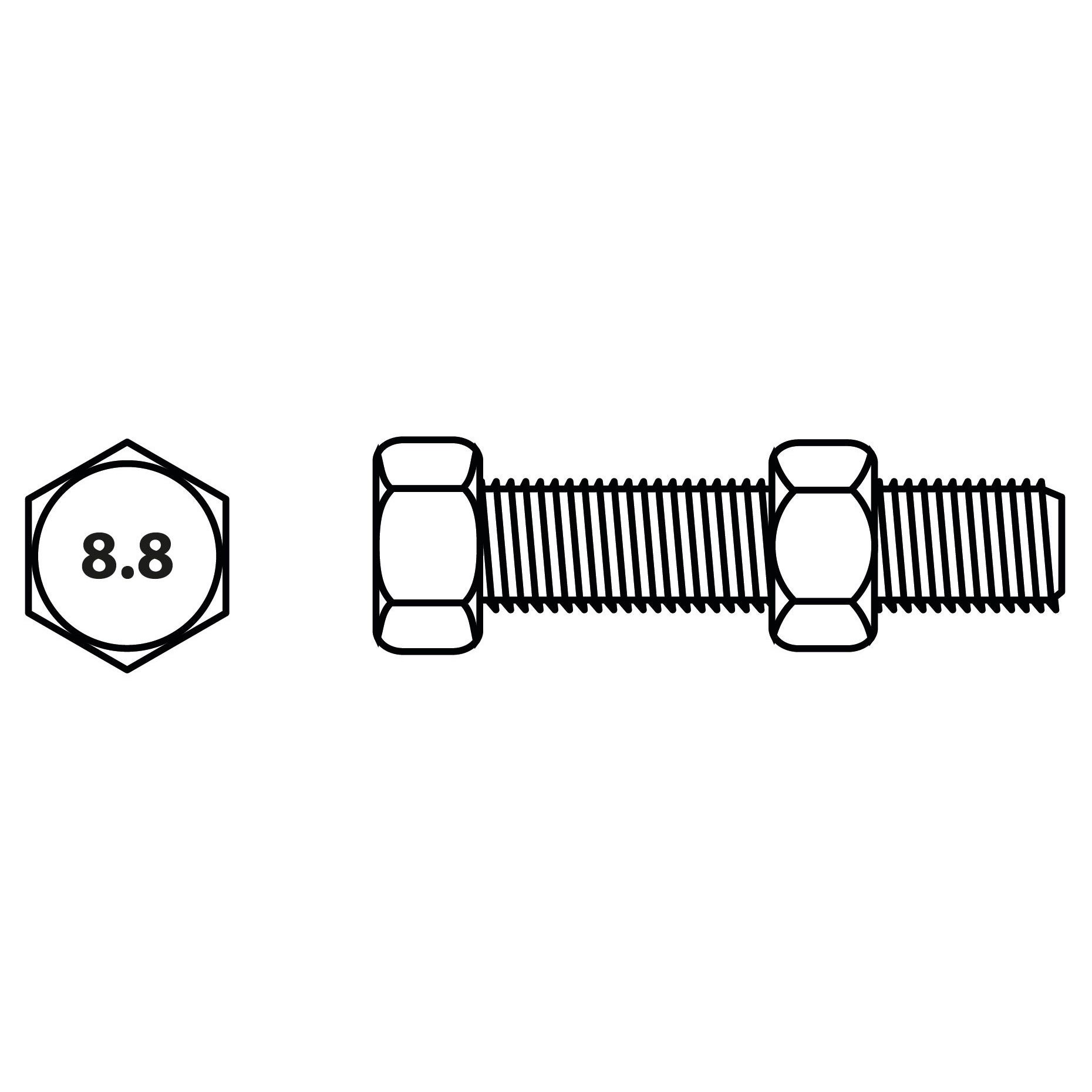 Boulon tete hexagonale Viswood acier zingue 10 60 mm lot de 3 - 2