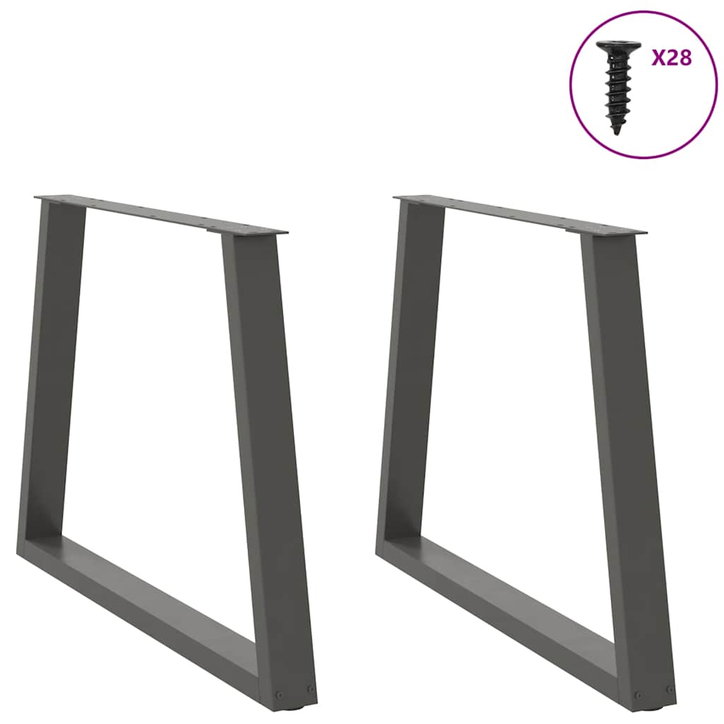 Maison Exclusive - Pieds de table à manger en forme de V, 2 pièces, anthracite, 90 x (72-73,3) cm, acier - 3