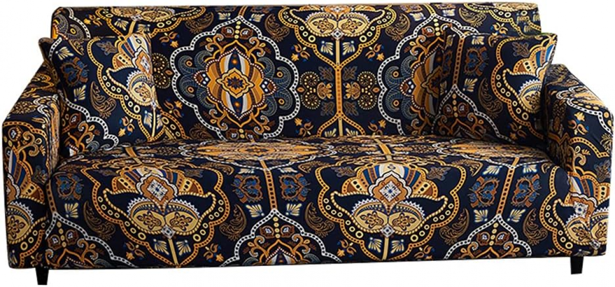1 Pokrowiec na sofę z rozciągliwym nadrukiem, antypoślizgowy pokrowiec na sofę z rozciągliwym nadrukiem, sofa trzyosobowa 190-230.