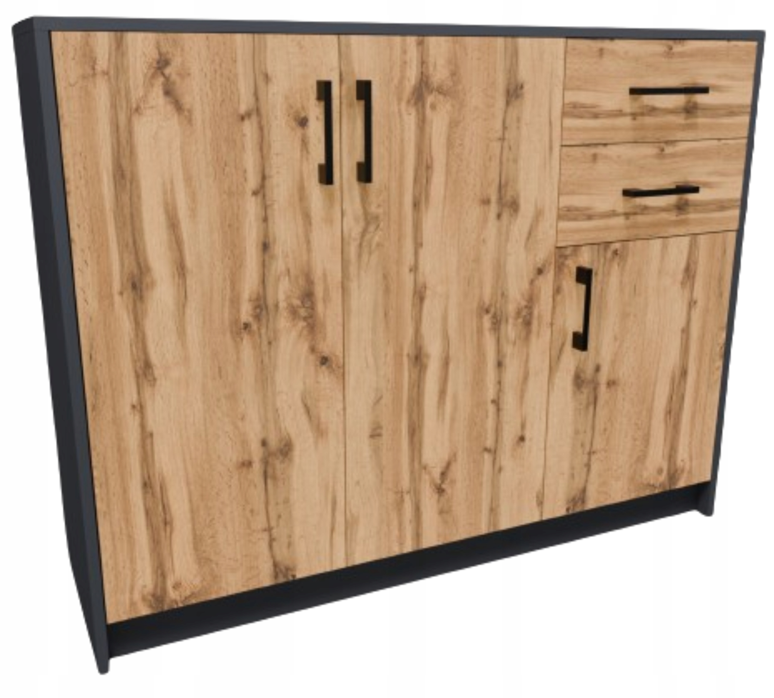 Komoda szafka 3D2S GRAFIT-WOTAN 110cm szuflady antracyt ROB
