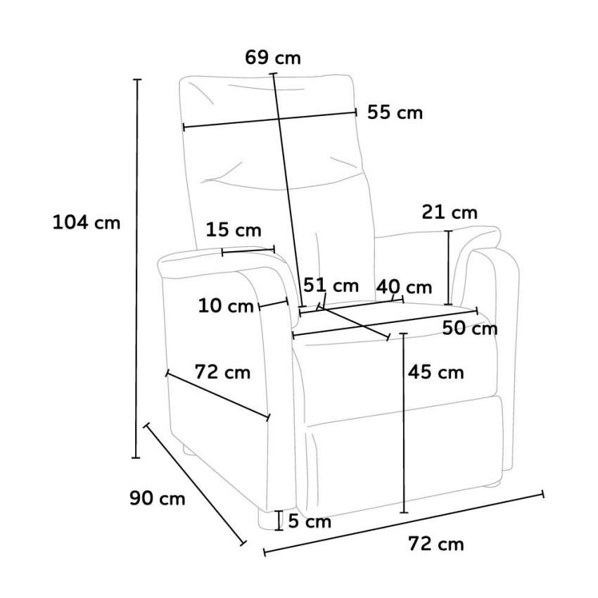 Fauteuil relax inclinable avec repose-pieds en similicuir Giulia - 6