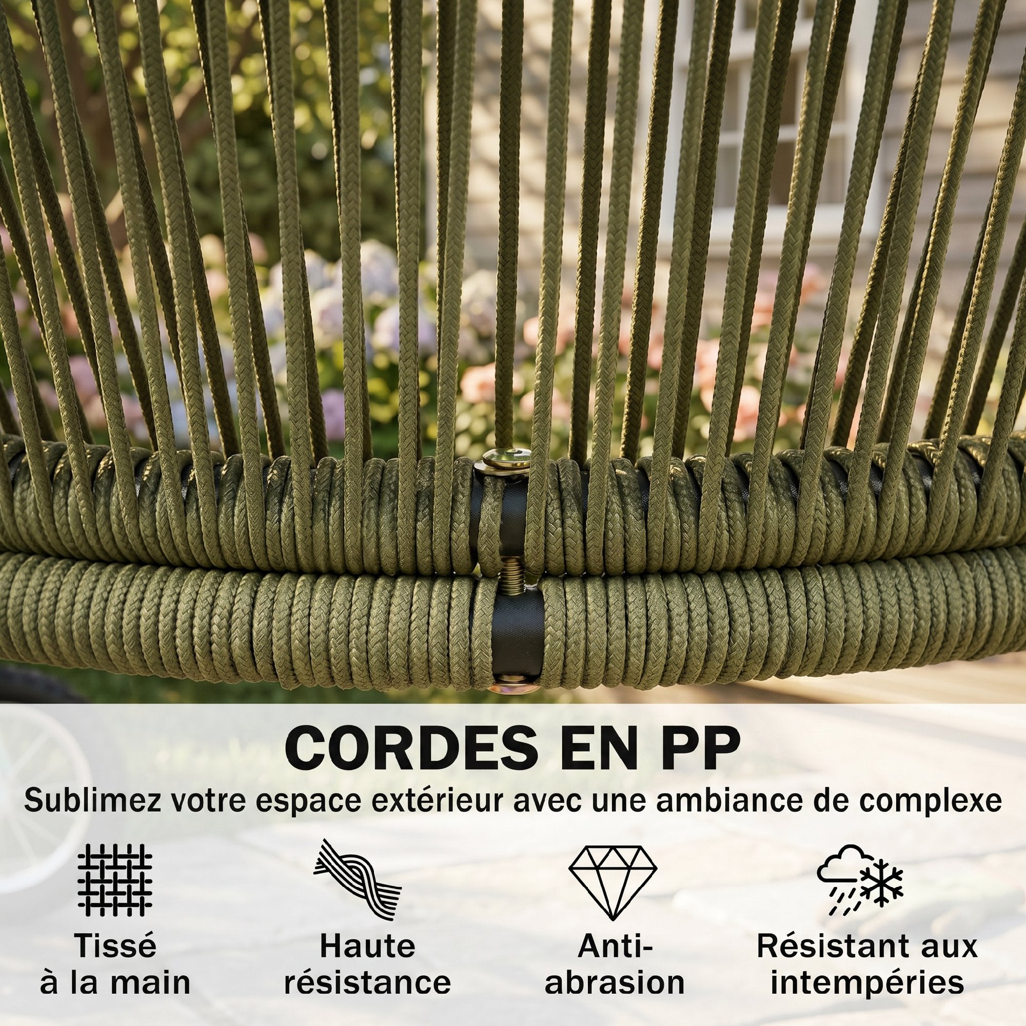 Salon de jardin extérieur cordes en polypropylène Outsunny - 5