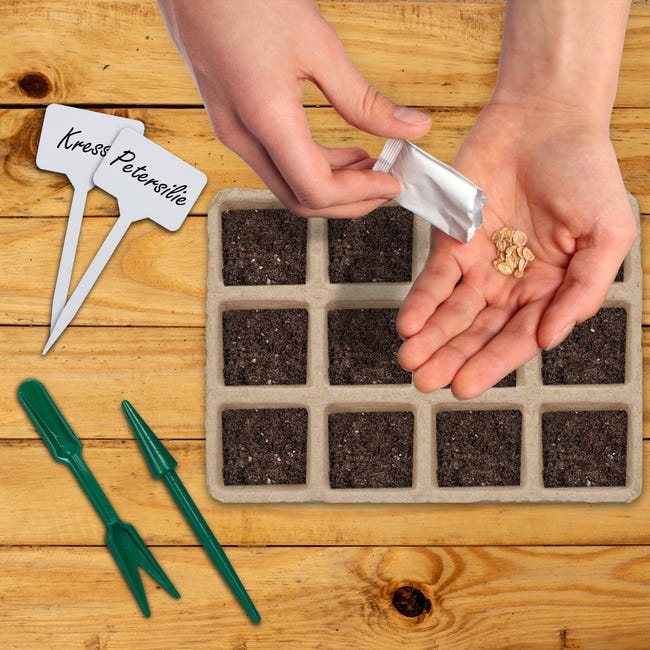 Vasetti Per Piantine Biodegradabili Relaxdays 192 Pezzi | 5x3,5x3,5 Cm | In Torba Per Semina - Foto 9