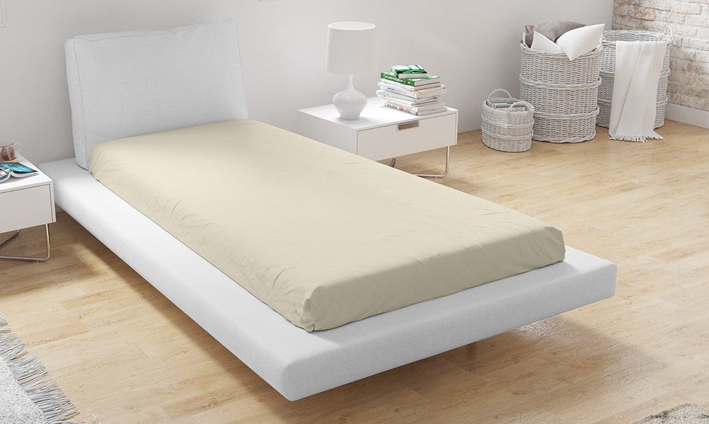 Drap Housse Microfibre Beige - 90x190cm - 8