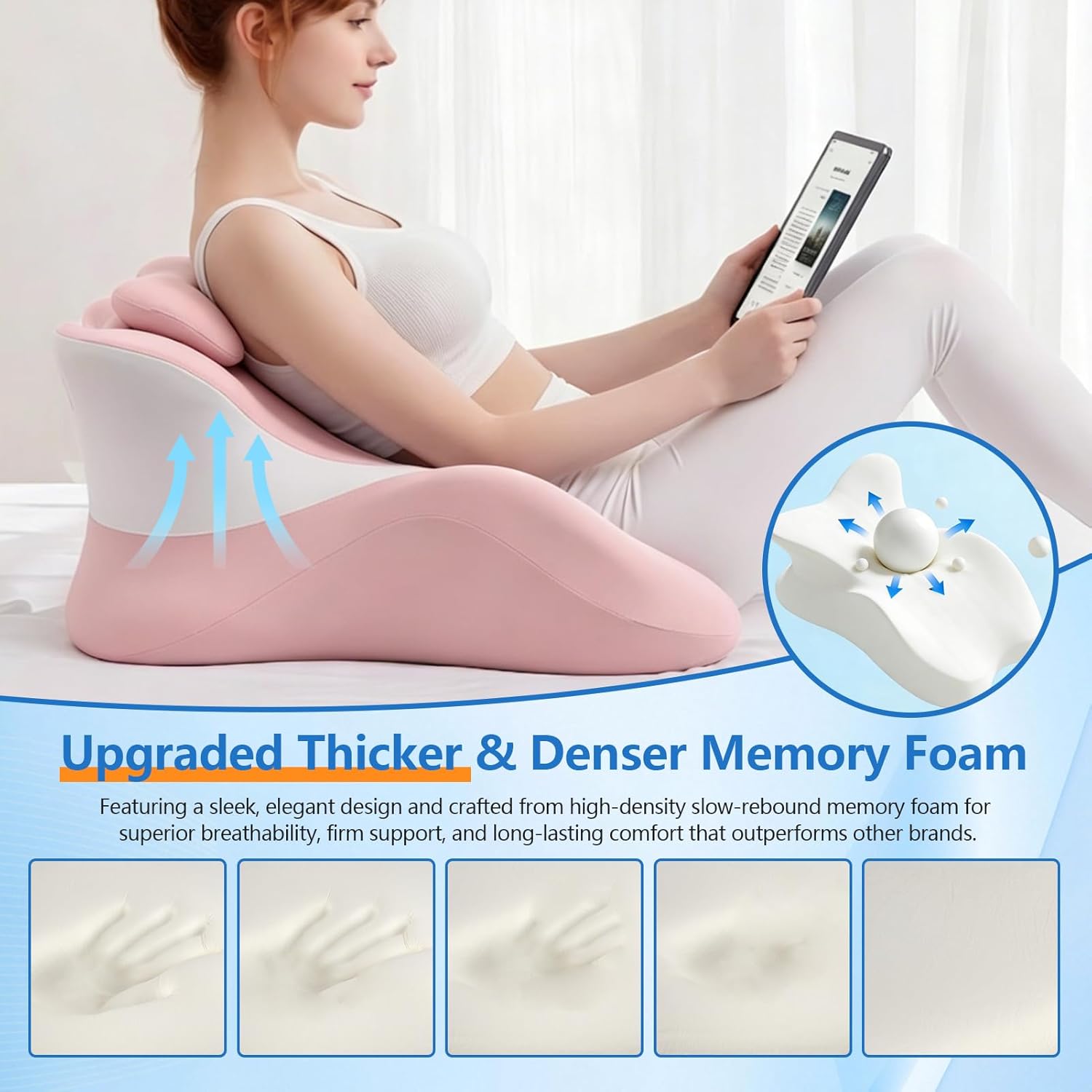 Oreiller ergonomique en mousse à mémoire de forme, oreiller de soutien intime pour couples, oreiller multifonctionnel - 4
