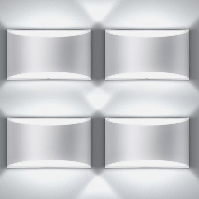 Nowoczesne kinkiety LED, zestaw 4 kinkietów o chłodnej bieli i temperaturze barwowej 6000 K, kinkiet 7 W, oświetlenie wewnętrzne