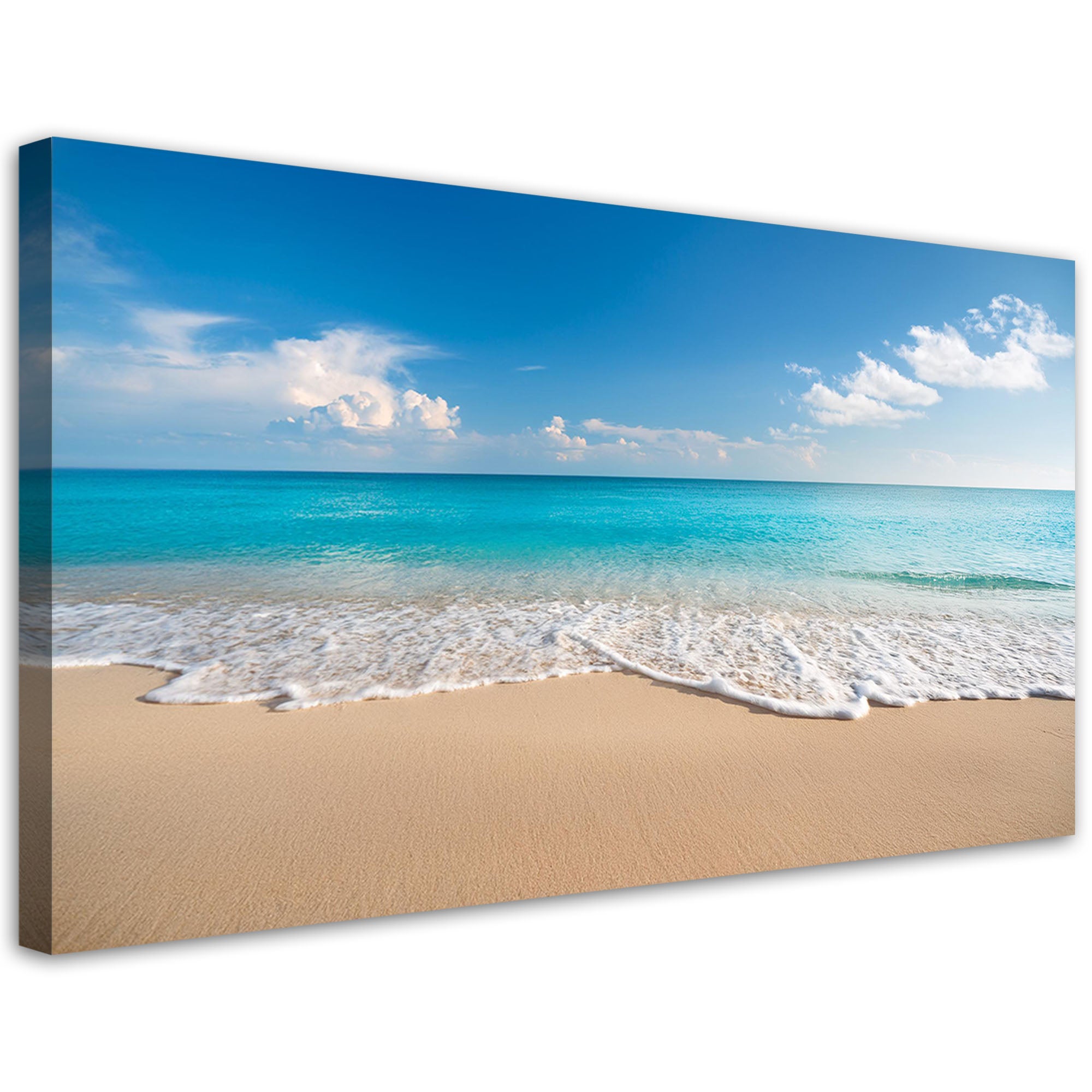 Obraz na płótnie, Błękitna Plaża Morze Pejzaż 80x40