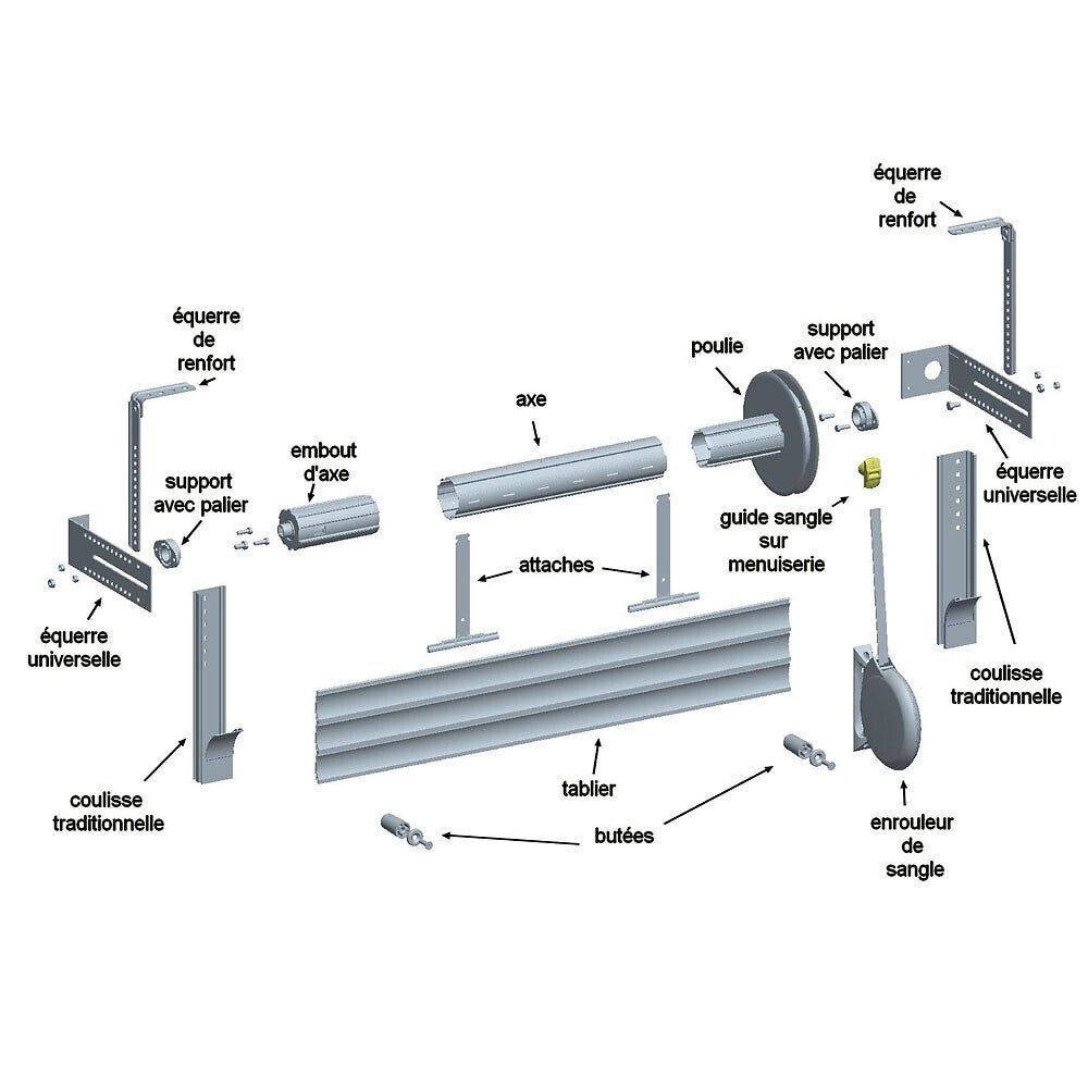 Guide sangle volet roulant fixation verticale blanc - 4