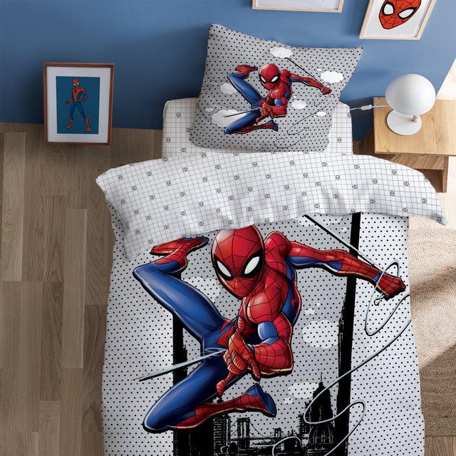 Parure de lit imprimée 100% coton, SPIDERMAN HOME HERO