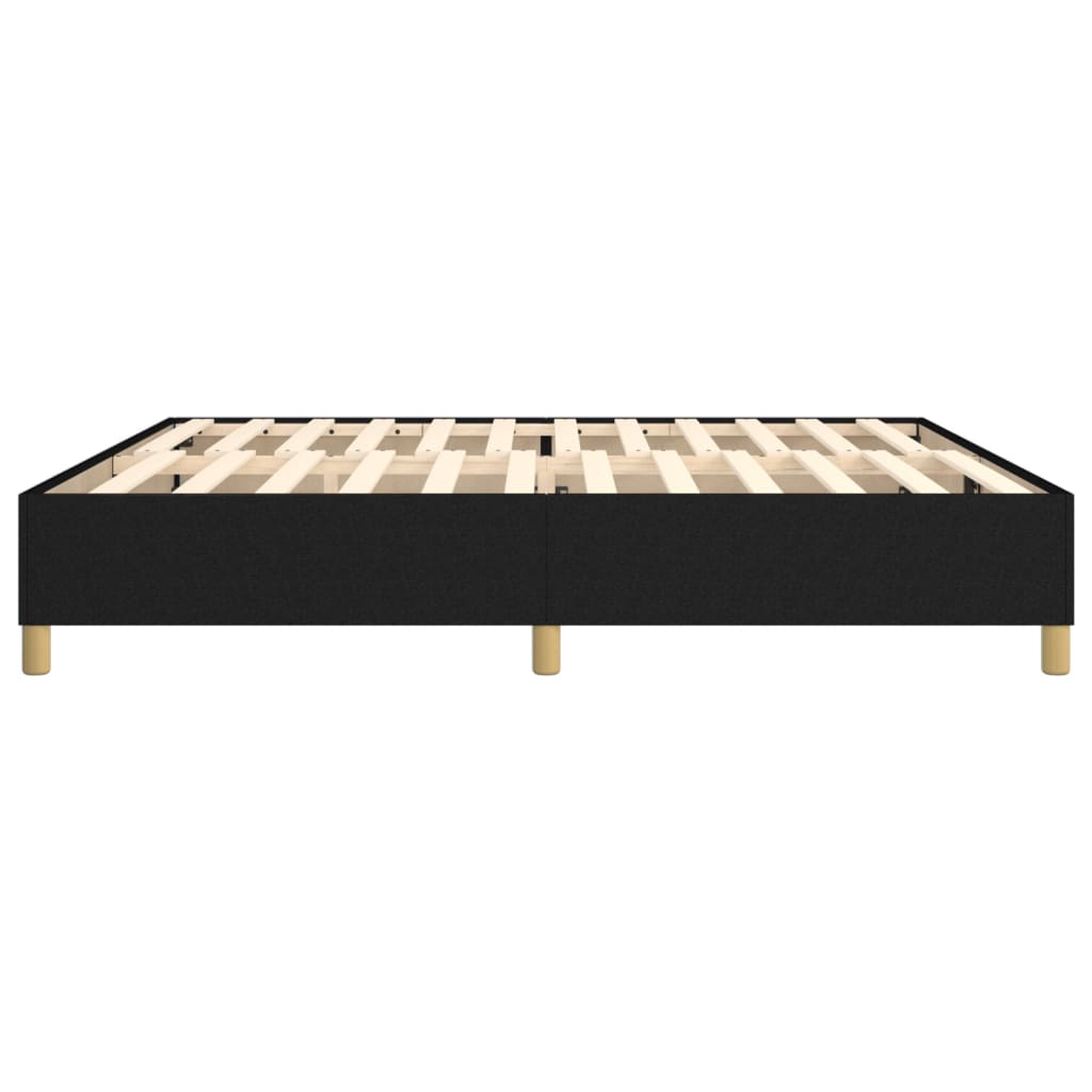 Cadre de lit à lattes, tissu, noir, pour la chambre, 200 × 200 cm - 6