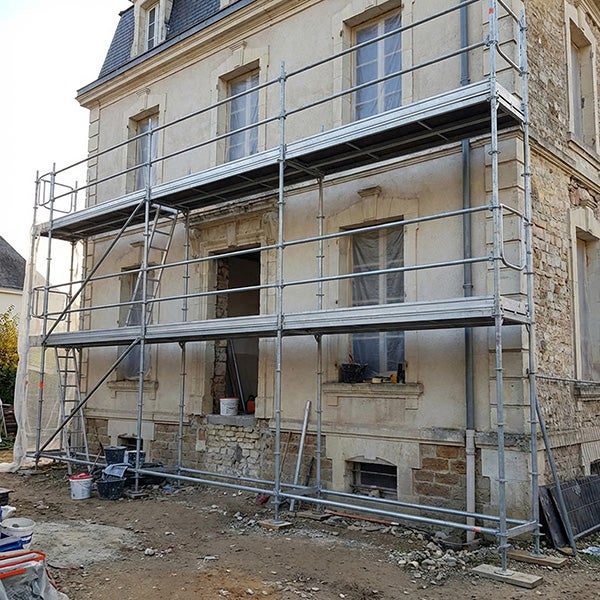 Echafaudage fixe de façade 60m² - Structure + Planchers + Lisses - DUO60-SP - 4