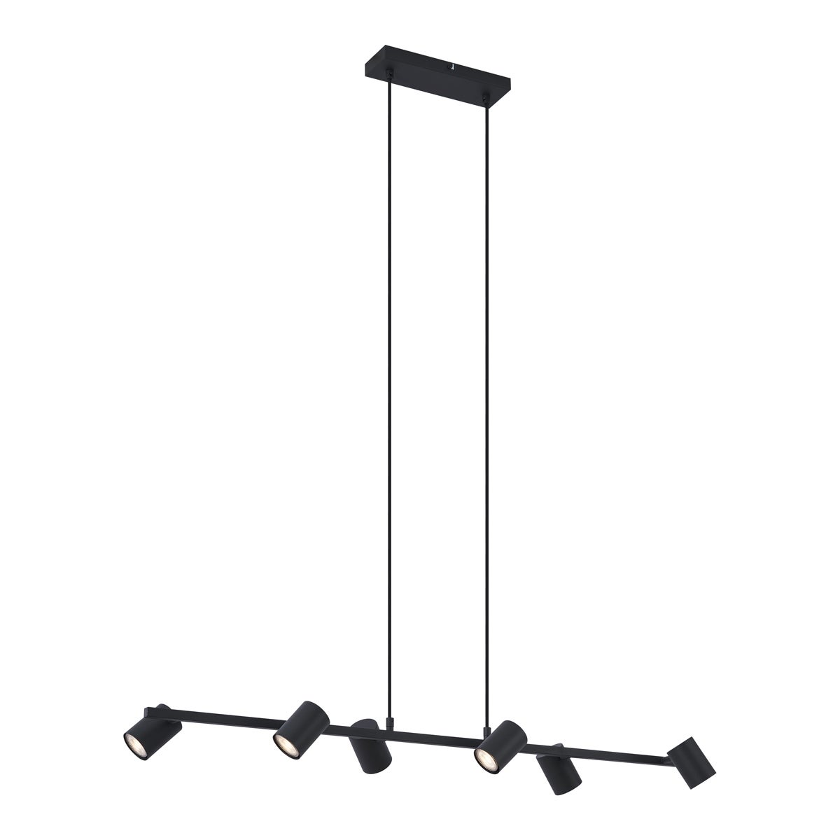 Nowoczesna lampa wisząca czarna 6-punktowa - Jeana Straight