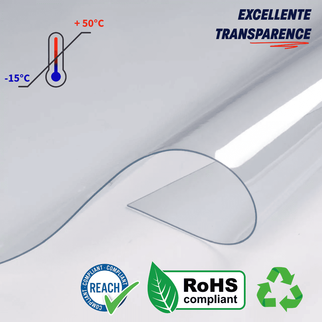 Rideau à lanières PVC transparent 122x200 cm LANIFLEX - Fabriqué en France - Pose facile - Lamelles plastiques qualité pro pour isolation - 4