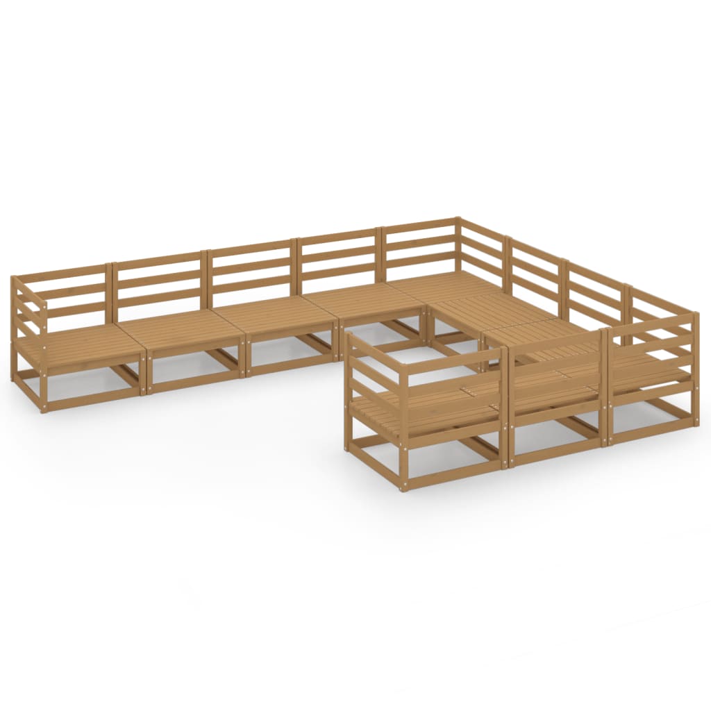Salon bas de jardin en Bois Marron 8 personnes - 2