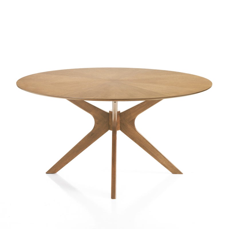 Stół okrągły TALLIN, MDF dąb, drewno lite, Ø137 cm, stół jadalny