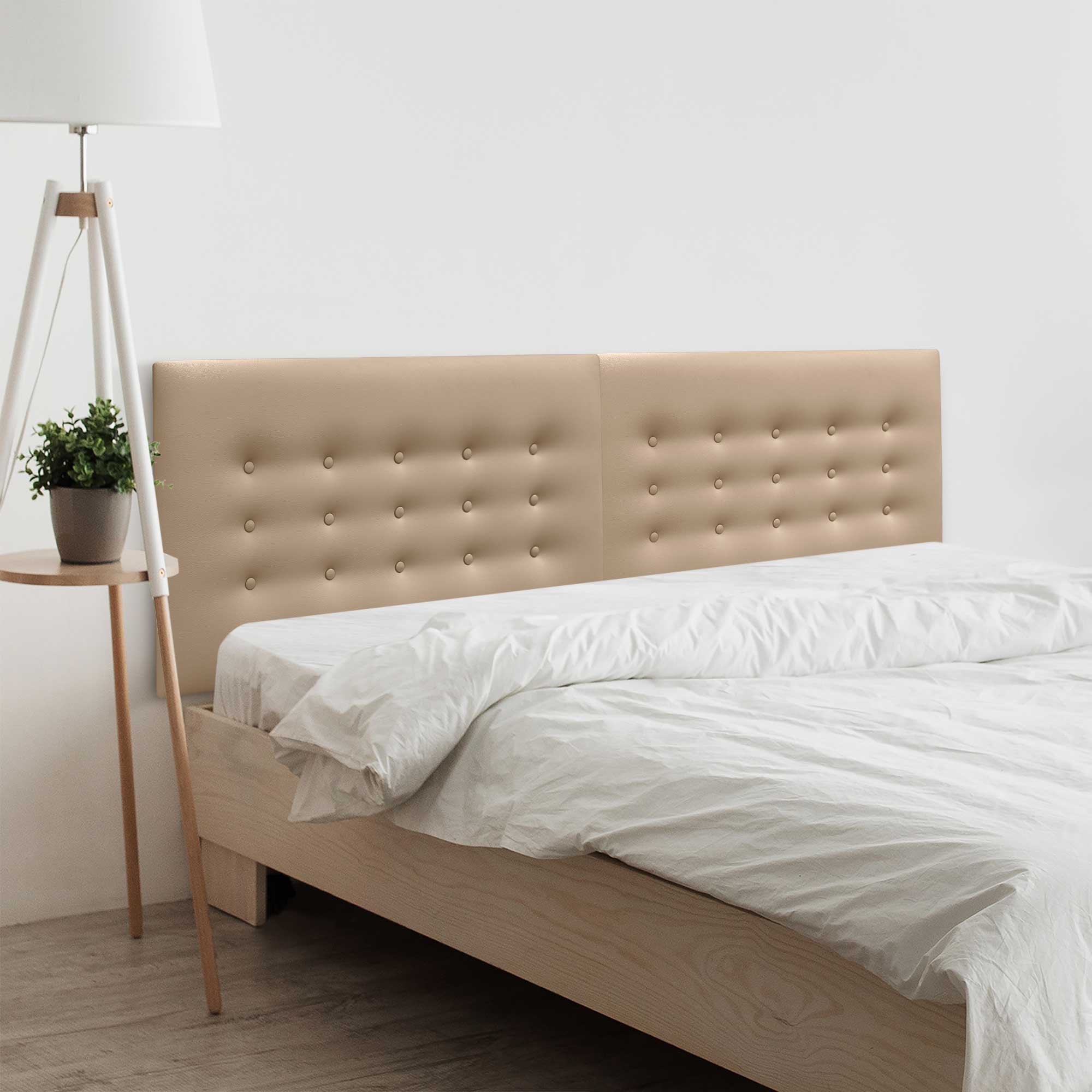 Testiera DHOME In Similpelle Bianco O Tessuto Aqualine Pro – Imbottita Con Bottoni E Gambe – Perfetta Per Letti 80/90/105 Cm - 5