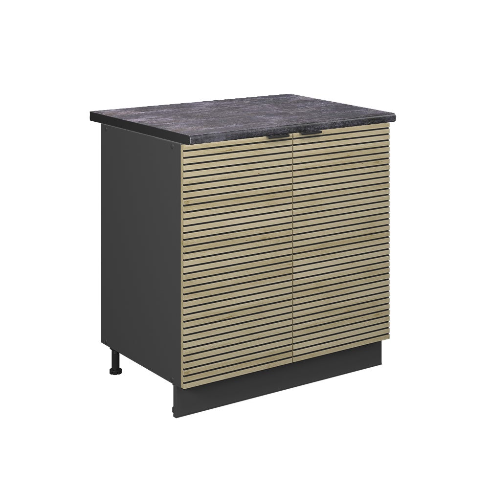 Vicco Szafka pod zlew Fame-Line, Panel dębowy, 80 cm z półką, BP Antracyt