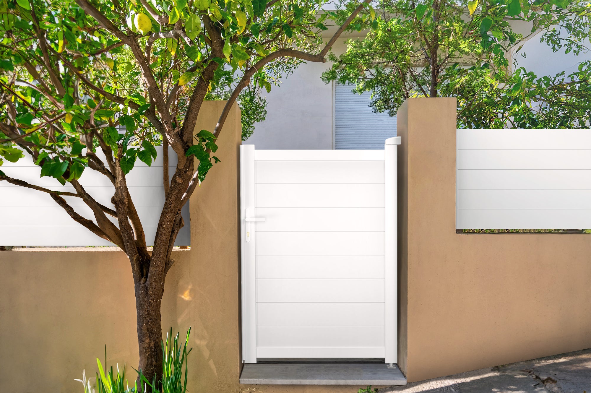 Portillon 1m EIGER H.140cm aluminium blanc - 8