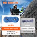 Corde D'escalade Flexible VEVOR 10,2 Mm,longueur 60 M Resistance A Traction 25 Kn Avec Mousqueton Adaptee A Aventure Aux Pompiers Bleue 93304976 Corde D'escalade Flexible VEVOR 10,2 Mm,longueur 60 M Resistance A Traction 25 Kn Avec Mousqueton Adaptee A Aventure Aux Pompiers Bleue 93304976