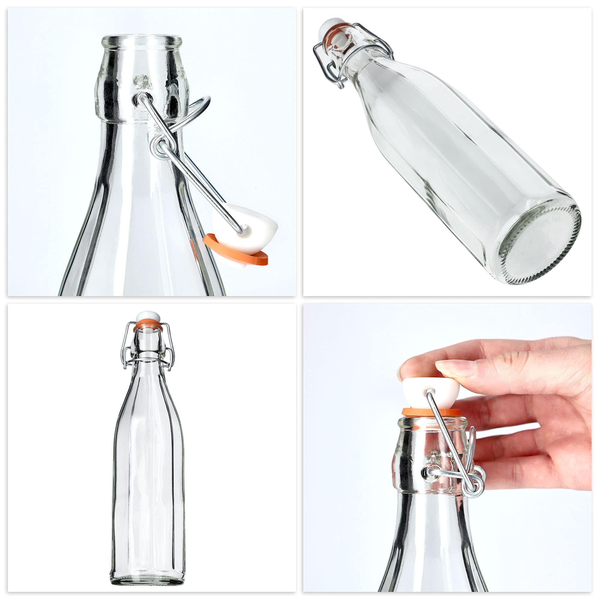 MEIMUCUL Bottiglia per smoothie, 2 bottiglie di latte con coperchio, bottiglie di vetro da 1 litro da riempire, bicchieri riutilizzabili per frullati con coperchio, ideali per succhi, latte, frappè