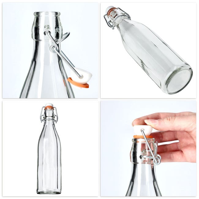 MEIMUCUL Bottiglia per smoothie, 2 bottiglie di latte con coperchio, bottiglie di vetro da 1 litro da riempire, bicchieri riutilizzabili per frullati con coperchio, ideali per succhi, latte, frappè MEIMUCUL Bottiglia per smoothie, 2 bottiglie di latte con coperchio, bottiglie di vetro da 1 litro da riempire, bicchieri riutilizzabili per frullati con coperchio, ideali per succhi, latte, frappè