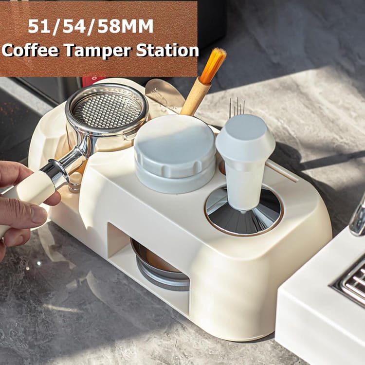 VERYMODEL Scatola Porta Accessori Per Caffè Espresso – Knock Box E Organizer Con Supporto Regolabile Per Portafiltri 51-58 Mm - 3