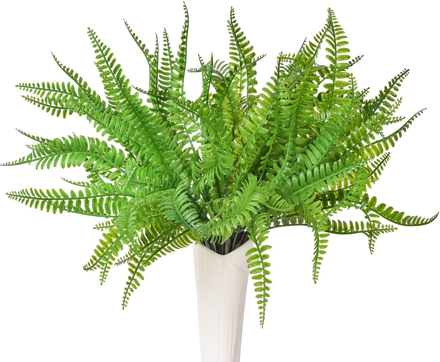 Wlicon 24 Pezzi Finta Piante Arbusti Artificiali Piante Erba Artificiali 53cm Verdi Arbusti erba finta da Esterno Esterni per Casa Giardino Balcone fiori Decorazione