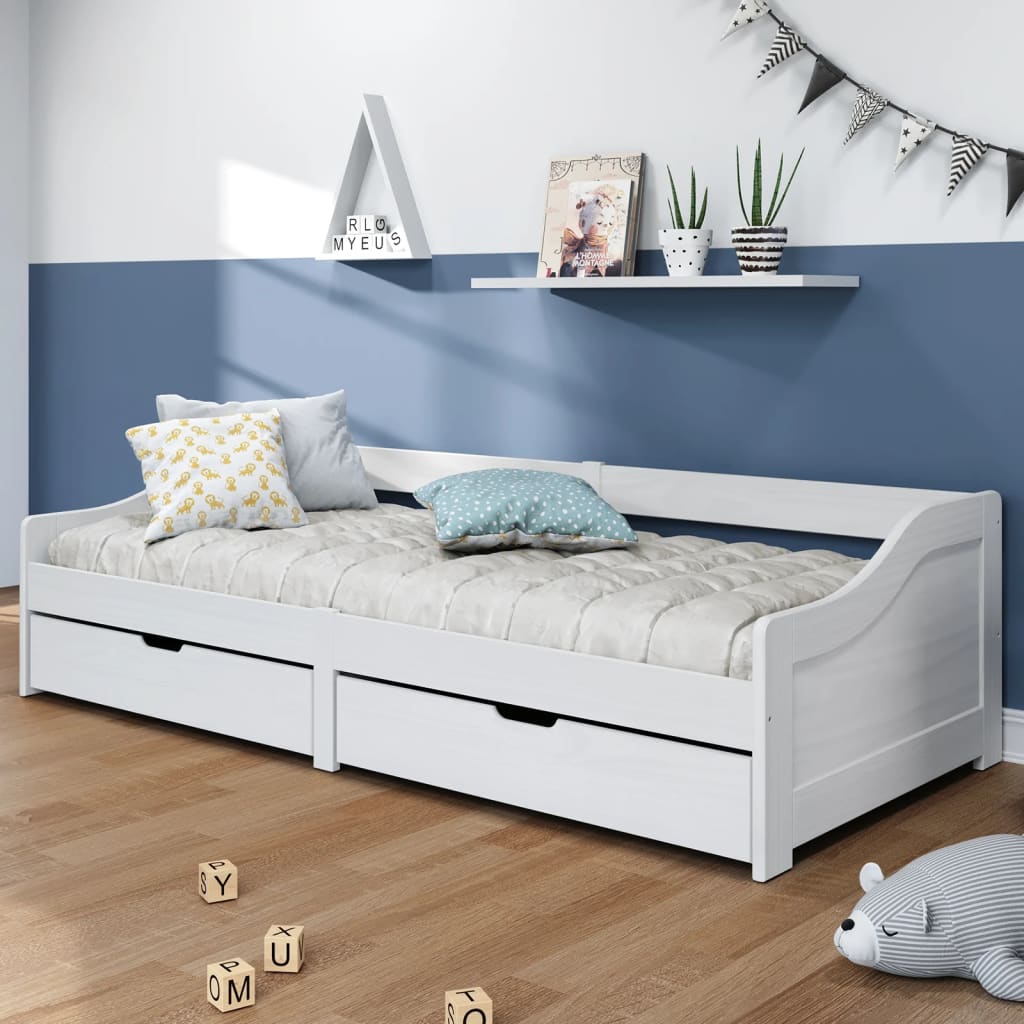 Maison exclusive - sofá cama con 2 cajones madera maciza pino blanca irun 90x200cm