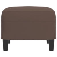 Pouf Marocain Carré Similicuir Marron 45x45x15 Cm - Repose-Pieds Housse Vide à Remplir - Style Vintage