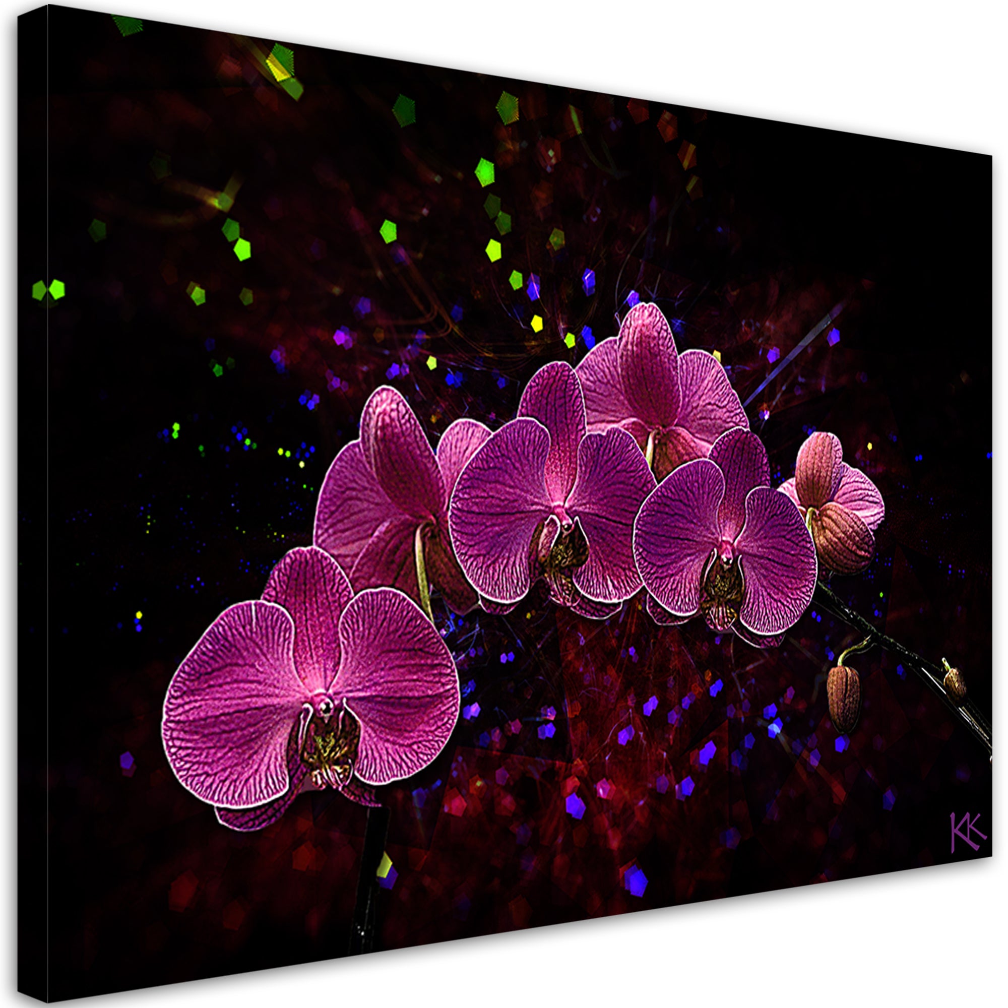 Obraz na płótnie, Orchidea na ciemnym tle 90x60