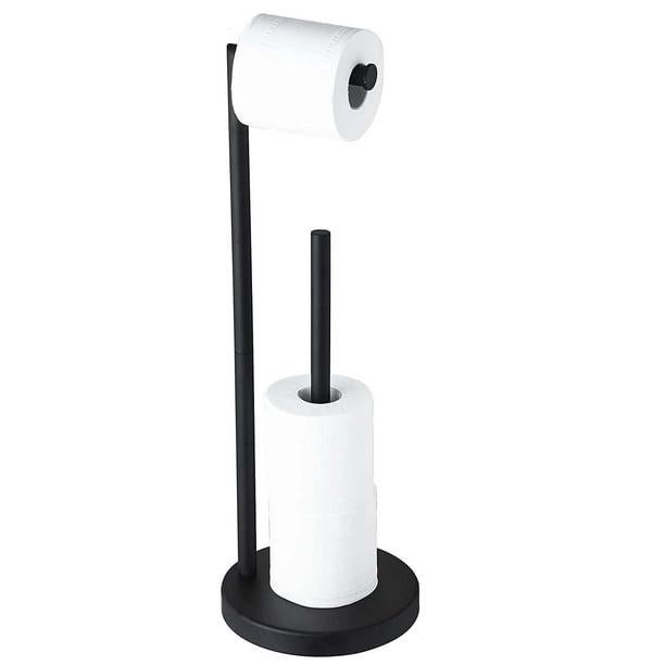 Porte-papier toilette noir avec boîte pour lingettes humides, porte-papier toilette en acier