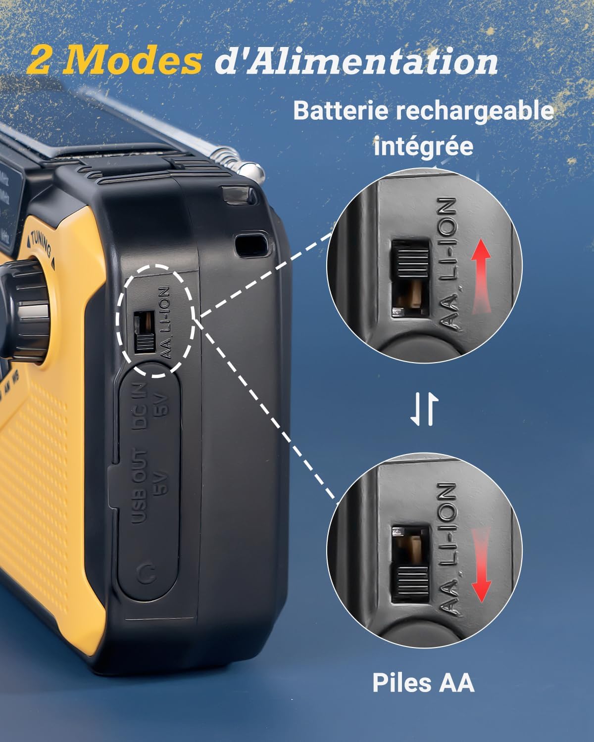 Radio Solaire Dynamo Portable Zeerkeer 8000mAh - Lampe Torche SOS AM/FM Étanche
