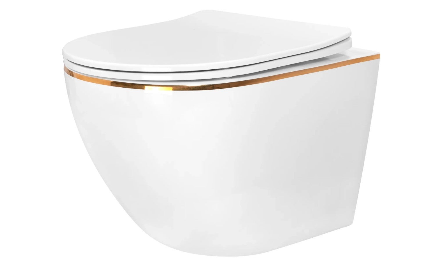 Misa Wc Podwieszana Rea Carlo Mini Tornado/Dur/Flat/Zm Biały Złoty 49 X 36,5