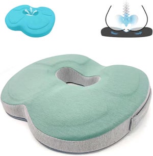 Benazcap X Large Cuscino da Seduta in Gel per Sedia da Ufficio Cuscini Ergonomici-Cuscino per Coccige in Gel e Memory Foam per Sedia da Gioco e Seggiolino Auto-Nero