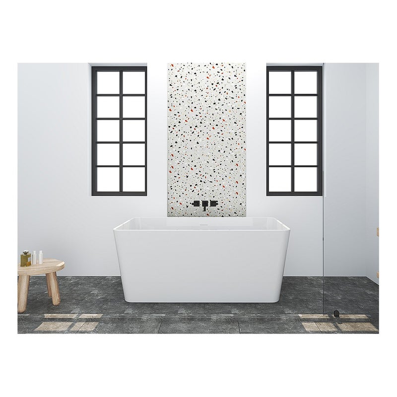 Wanna wolnostojąca prostokątna – 197 l – 130 × 70 × 55 cm (dł. × szer. × wys.) – kolor biały – akrylowa - SPICARA