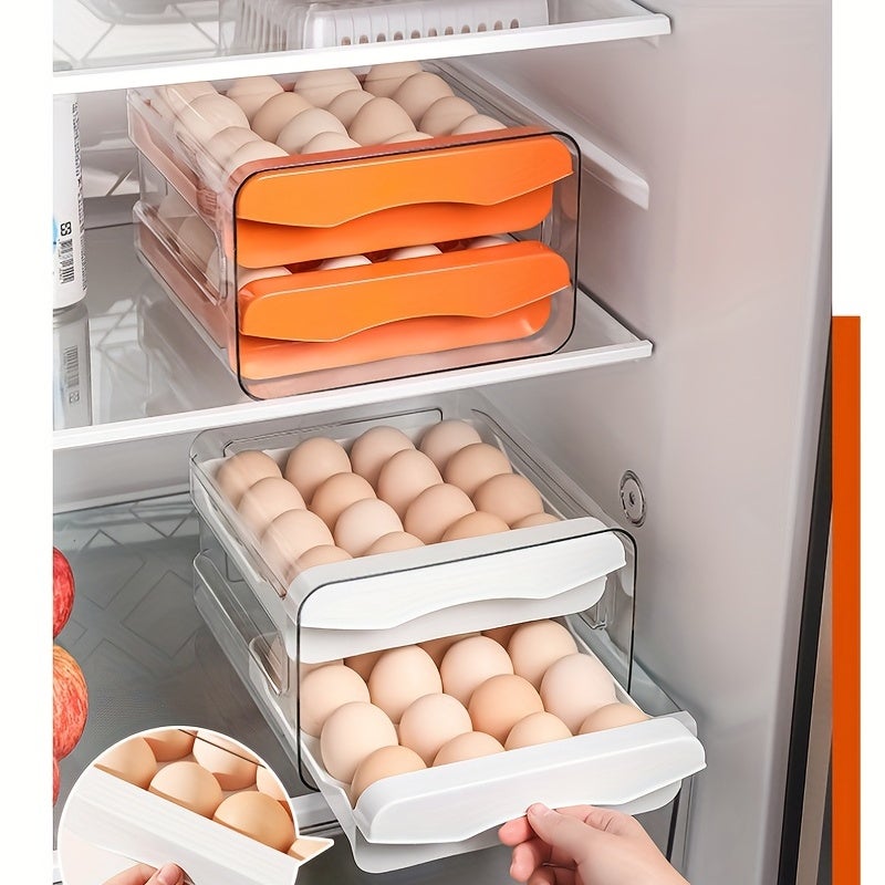 NICOLA Ensemble de boîtes de rangement pour œufs 1 pièce, style double tiroir, lavable à la main, parfait pour stocker et organiser les blancs d'œufs - 2