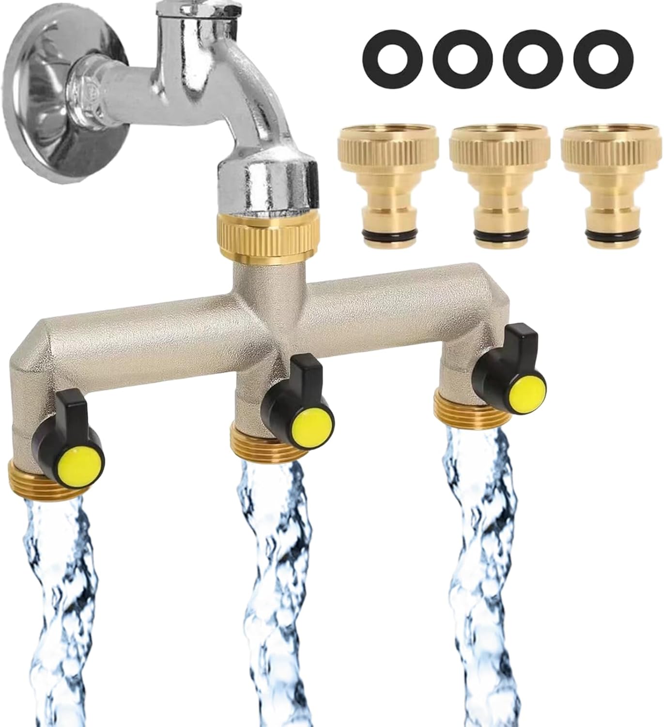 Sdoppiatore, rubinetto da giardino a 2 vie 3/4 raccordo a Y per rubinetto da esterno con connettori e rondelle | Leroy Merlin