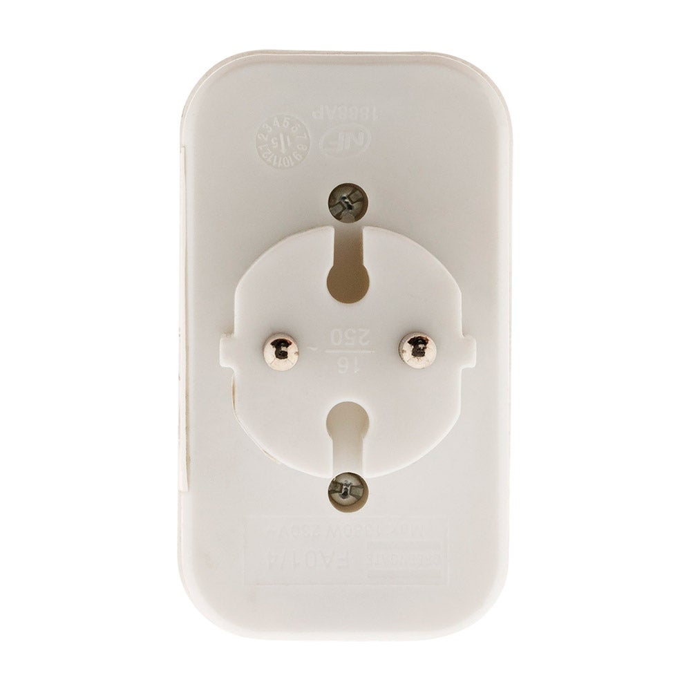 Multiprise 4 prises pour façade 4x6A - Blanc - Zenitech - 5