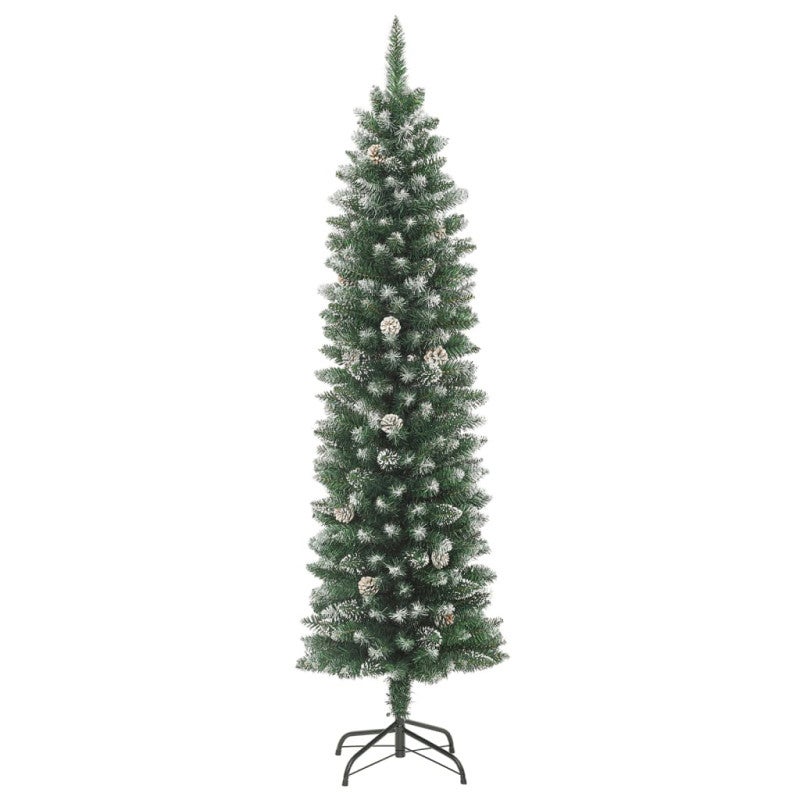 vidaXL Albero di Natale Artificiale Sottile con Base 210 cm PVC - 2