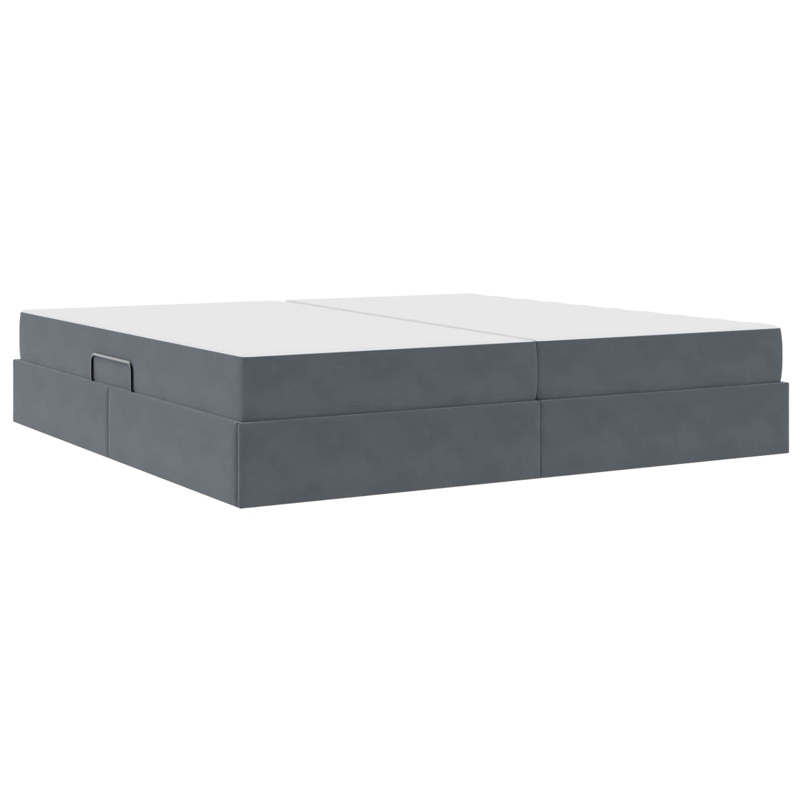 Lit avec rangement et matelas gris foncé 200 x 200 cm velours - 5