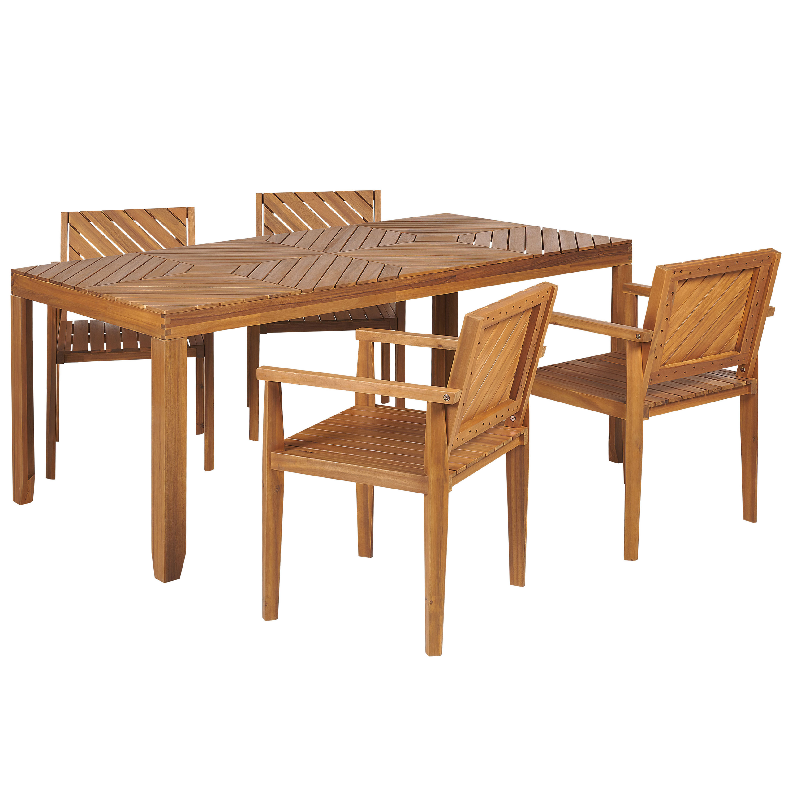 Melton Set 2 Sedie Da Giardino In Legno Massello – Finitura Trasparente, Per Esterni, Patio, Balcone