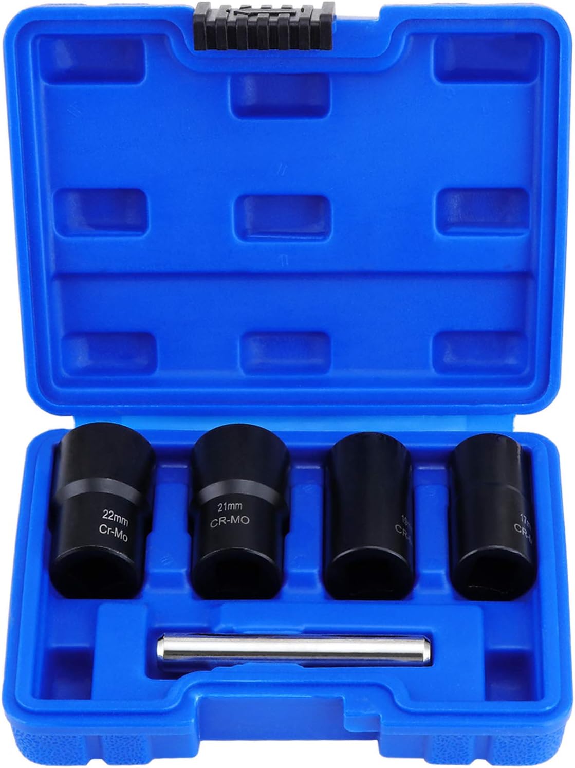 Zestawy nasadek, wyciągacz do nakrętek, nasadka do wyciągania uszkodzonych śrub, 4 rozmiary 17 mm 19 mm 21 mm 22 mm (5 SZT.)