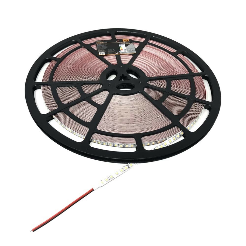 KSIBNW Striscia LED 5 Metri, 12V Strisce Led Bianco Freddo 6000K SMD2835 120LED/m Alta Luminosità Luce Nastro Luminoso Larghezza 8 mm IP20 Interno per Decorazioni, Casa(Senza Alimentatore