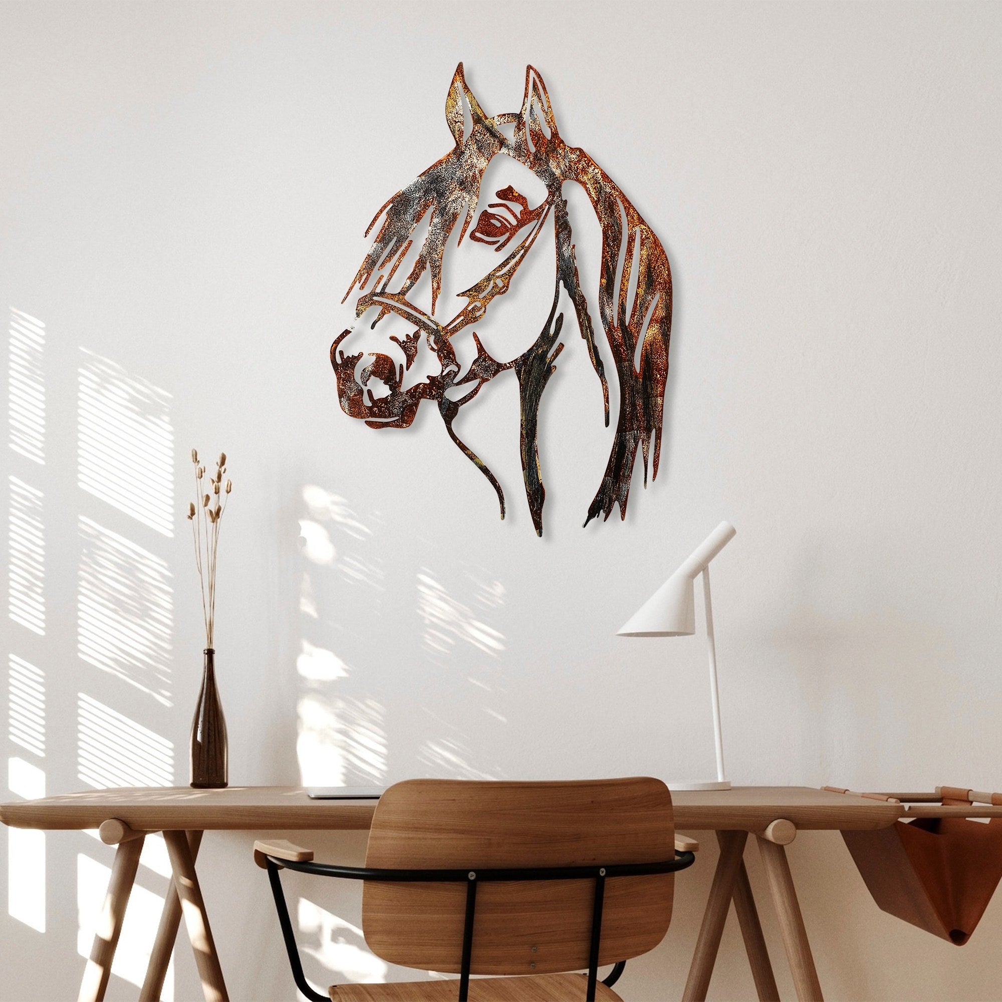 Déco Murale Métal Ferrari Logo – Sculpture Automobile Noire 98x63 Cm, Idéal Garage Ou Chambre Passionné