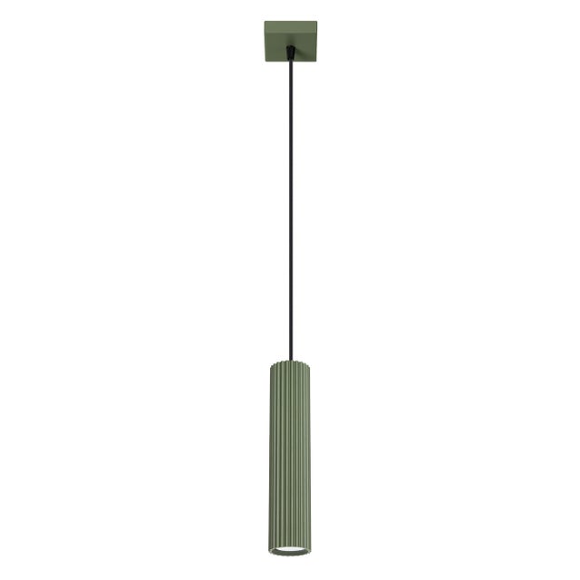 Lampa wisząca Karbon zielony oliwkowo-czarna 1xGU10x10W nowoczesna wym: 118 x 8 x 8 cm aluminium Sollux Lighting