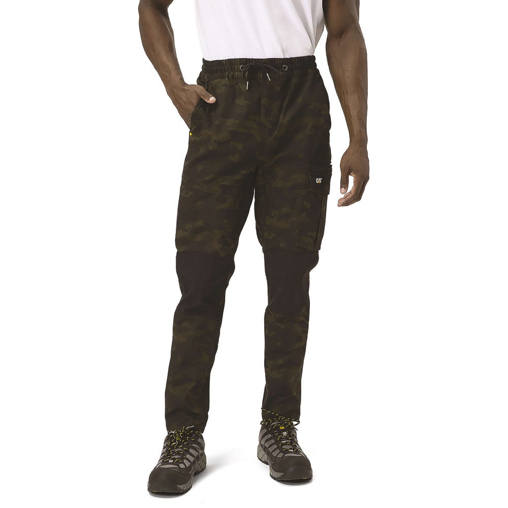 Pantalon De Travail Baggy Slim – Caterpillar Dynamic Camo – 97% Coton – Taille Élastique – Genoux Renforcés Oxford - 46 - Taille 46 - 3
