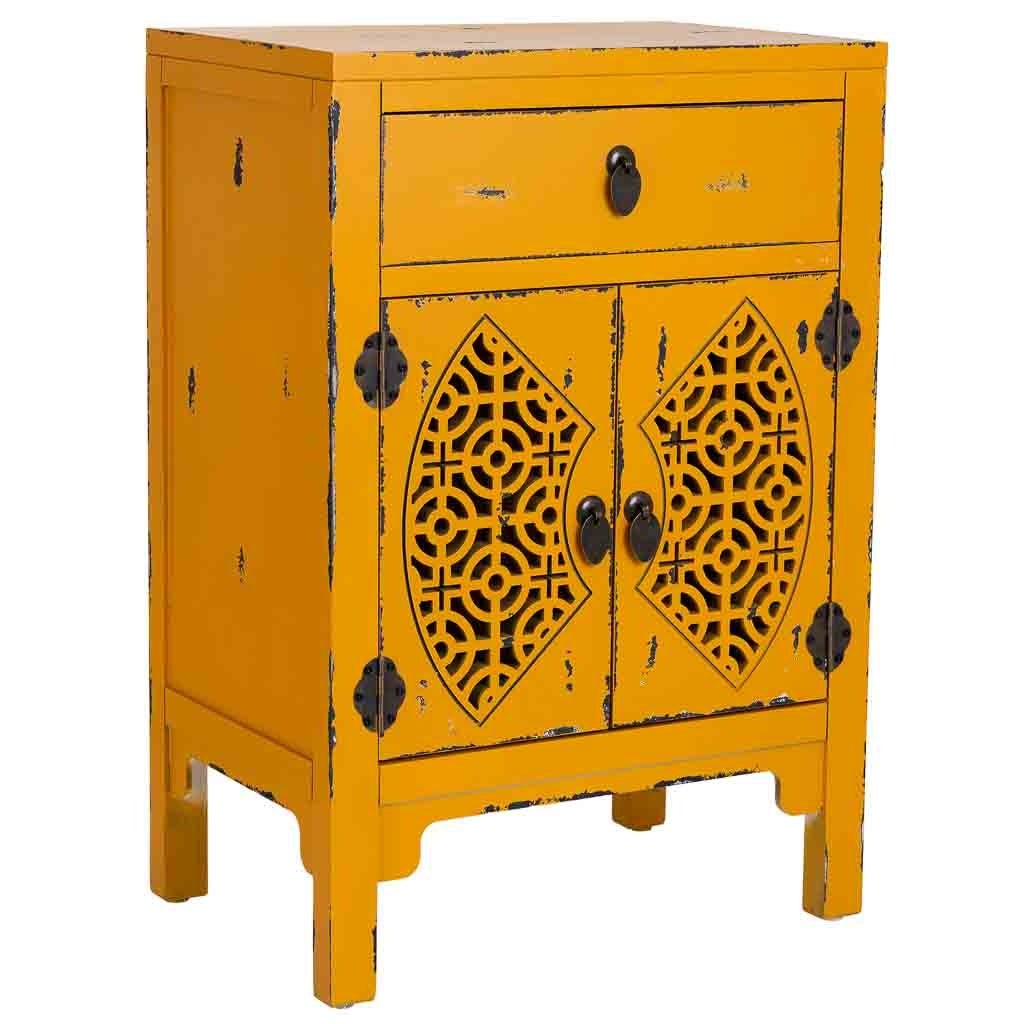 Table De Nuit En Bois Avec 1 Tiroir Et 2 Portes 44,5x32x55h Cm | Leroy