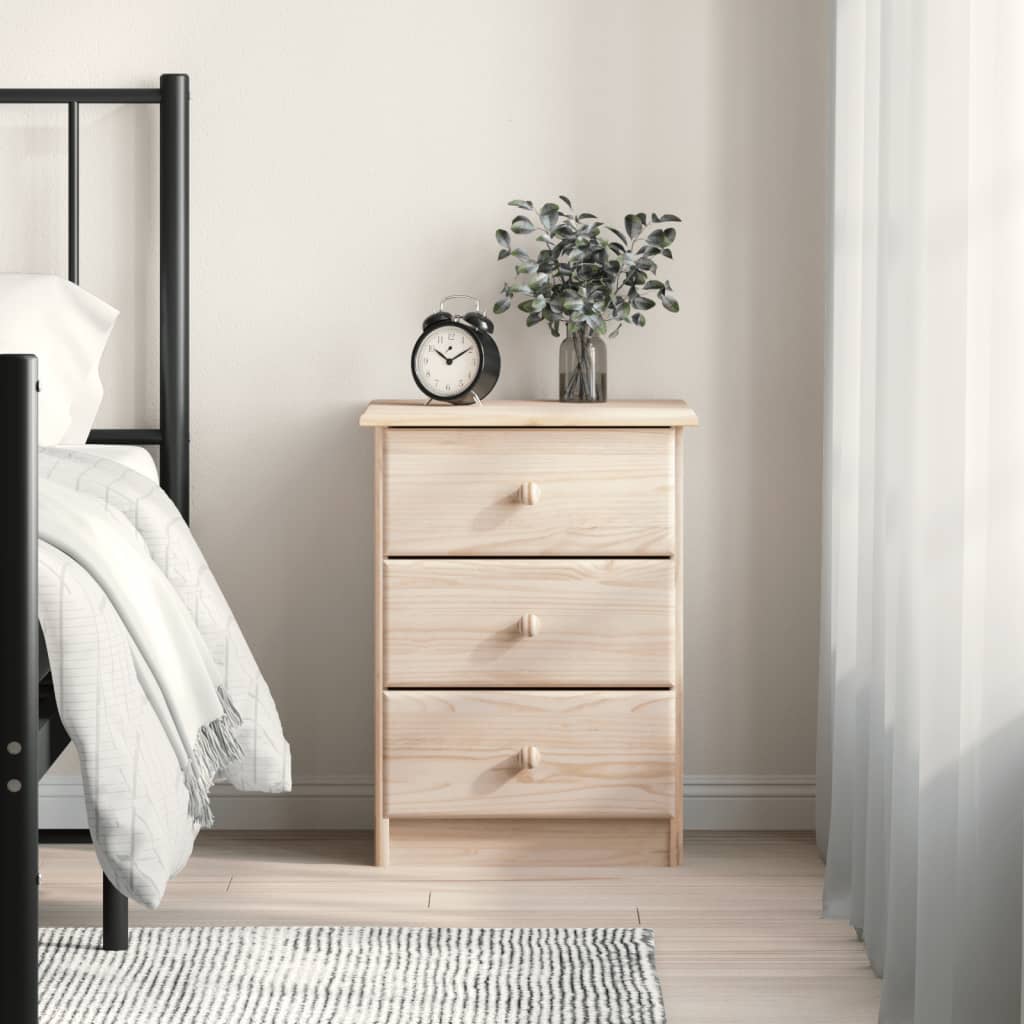 Mesita De Noche Otta Madera Maciza De Pino 45x39x57 Cm Vidaxl con