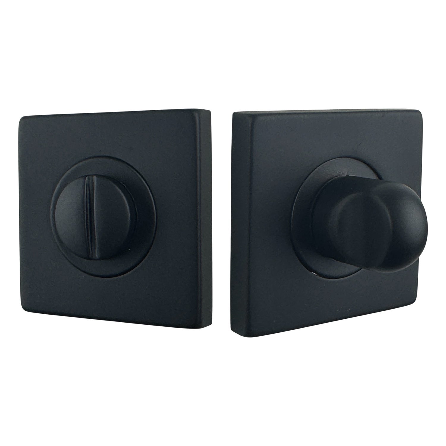 2 rosaces de poignée de porte carrées Mies condamnation, Aluminium noir mat - 3
